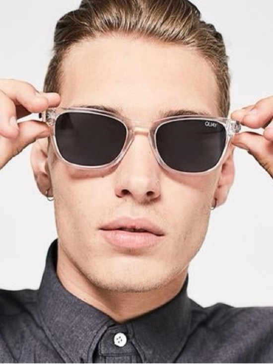 Quay Australia ‘Hardware Mini’ Unisex Polarized Sunglasses in “Clear / Smoke” main image 9